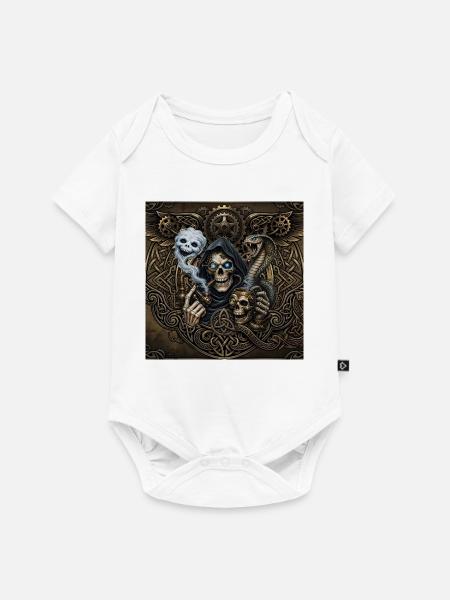 Keltischer Steampunk-Sensenmann - Baby Premium Kurzarmbody - Weiß