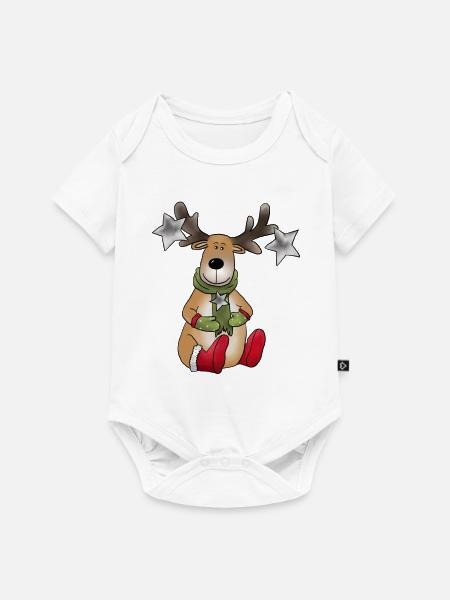 Rudolf_mit_Stern - Baby Premium Kurzarmbody - Weiß