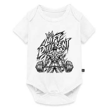 Anders heben – Schweres Gewichtheben - Baby Premium Kurzarmbody - Weiß - Vorne