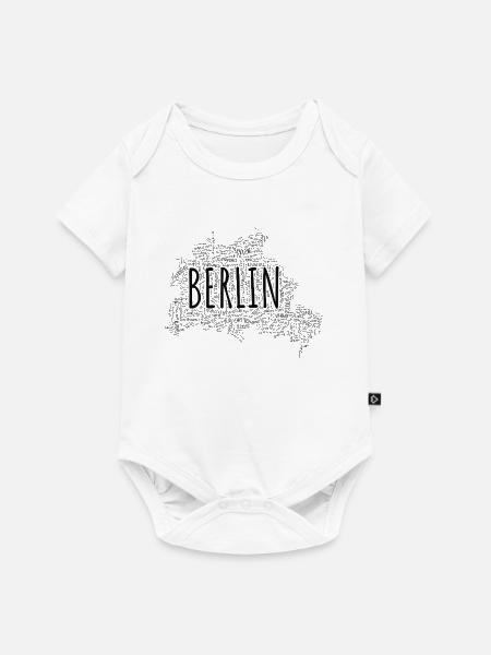 Berlin Stadtkarte aus U- und S-Bahnhöfen - Baby Premium Kurzarmbody - Weiß