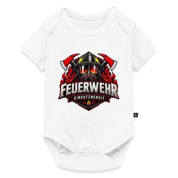 Feuerwehr Einsatzbereit Modernes Feuerwehr Design - Baby Premium Kurzarmbody - Weiß - Vorne