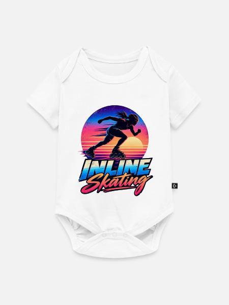 Inline Skating Retro Sunset – Skater - Baby Premium Kurzarmbody - Weiß