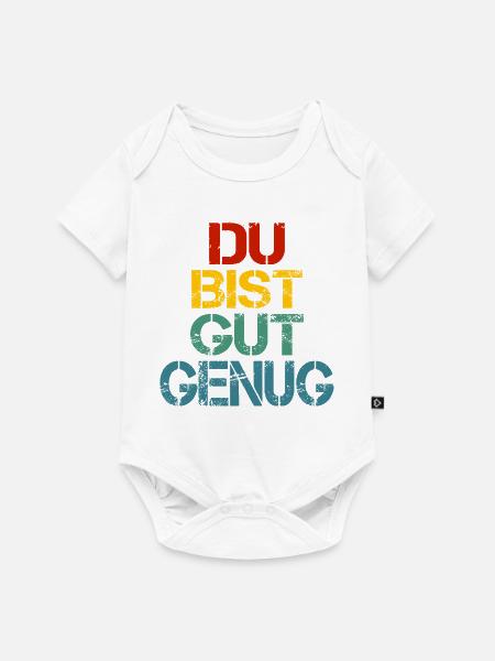 Du Bist Gut Genug Retro Bunt - Baby Premium Kurzarmbody - Weiß