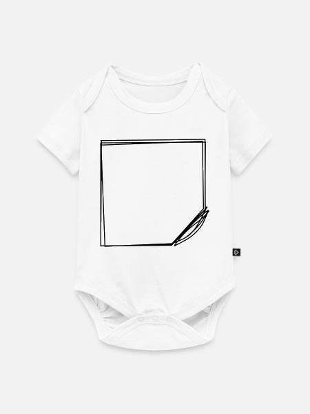 Haftnotiz handgezeichnet - Baby Premium Kurzarmbody - Weiß