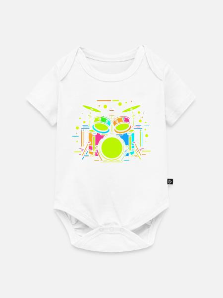 Drum Kit Comic - Baby Premium Kurzarmbody - Weiß