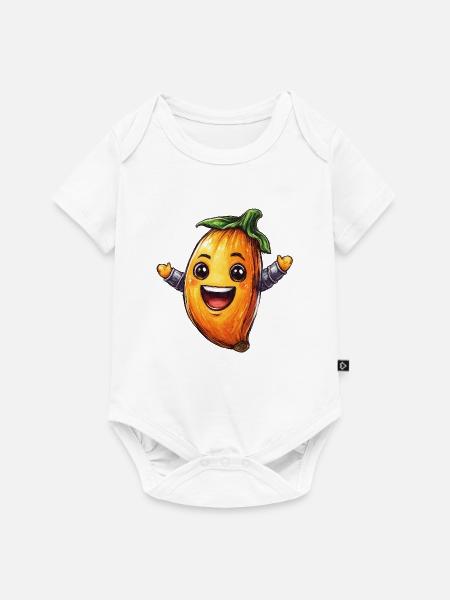 Fröhliche Banane - Baby Premium Kurzarmbody - Weiß