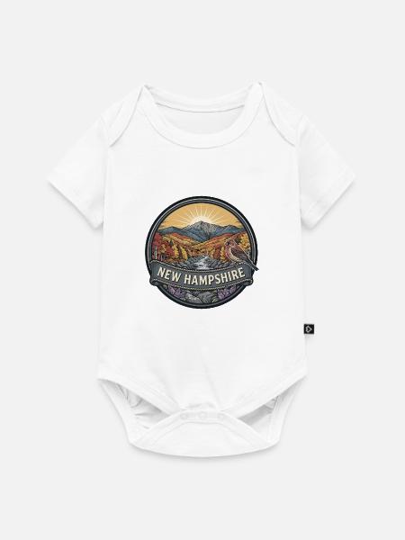 New Hampshire White Mountains Reiseabzeichen - Baby Premium Kurzarmbody - Weiß