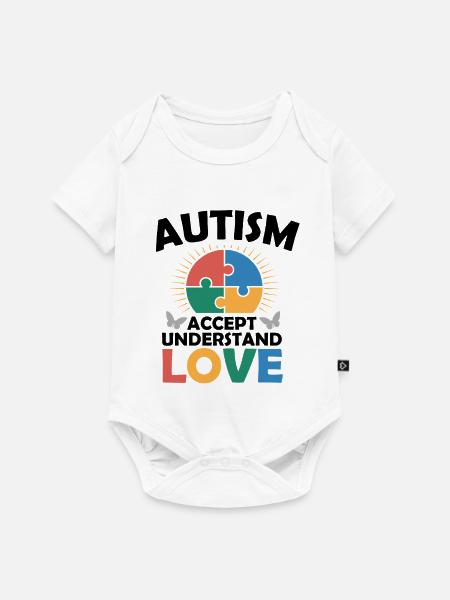 Autismus Akzeptanz Verständnis Liebe  - Baby Premium Kurzarmbody - Weiß