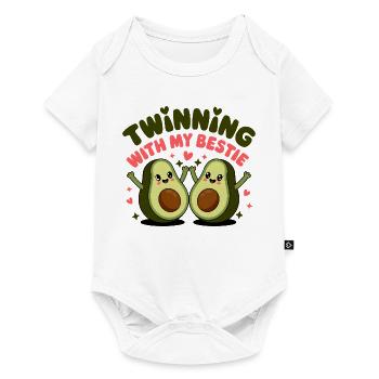 Partnerschaft mit meinem besten Freund – süßes Avocado-Design - Baby Premium Kurzarmbody - Weiß - Vorne