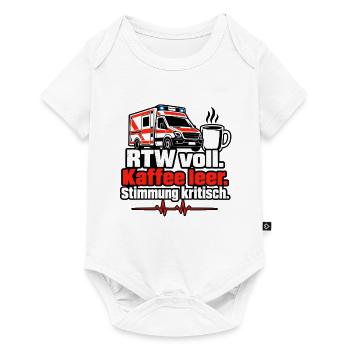 RTW voll Kaffee leer Stimmung kritisch - Baby Premium Kurzarmbody - Weiß - Vorne