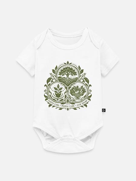 Permakultur-Ethik-Emblem - Baby Premium Kurzarmbody - Weiß