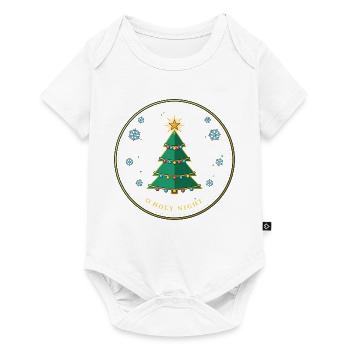 Weihnachtsbaum mit Sternenkranz - Baby Premium Kurzarmbody - Weiß - Vorne