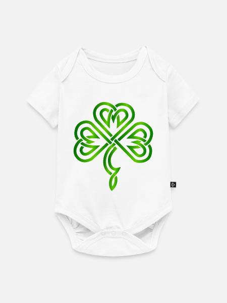 Irisches Kleeblatt - Baby Premium Kurzarmbody - Weiß