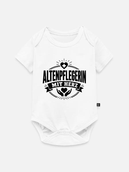 Altenpflegerin mit Herz - Baby Premium Kurzarmbody - Weiß