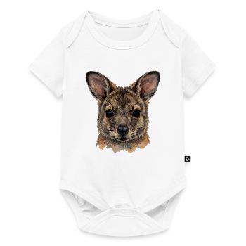 Wallaby Känguru Gesicht Aquarell Design - Baby Premium Kurzarmbody - Weiß - Vorne