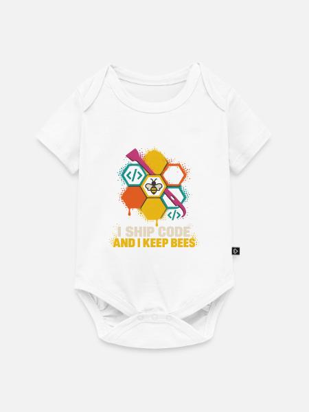 Codebiene Farbiger Honigcode - Baby Premium Kurzarmbody - Weiß