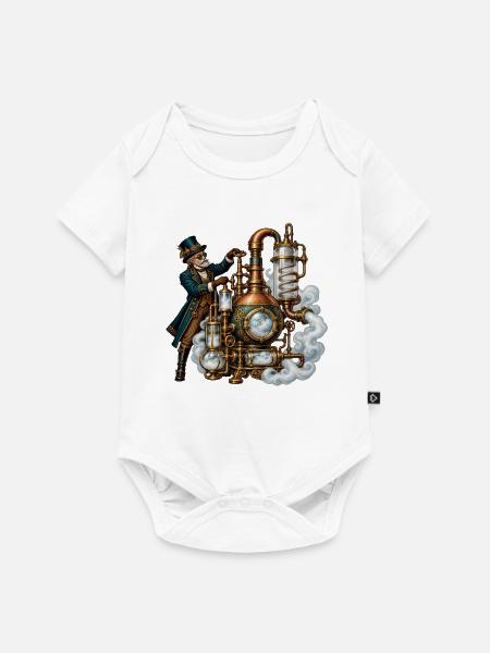 Steampunk-Dampfmeister-Mechanik - Baby Premium Kurzarmbody - Weiß