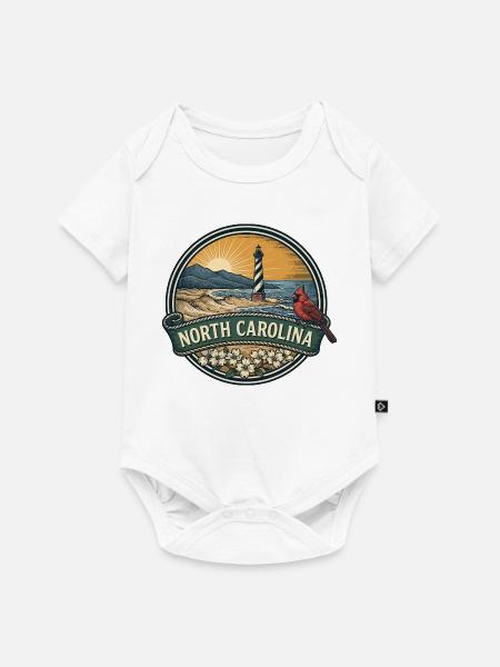 North Carolina Outer Banks Retro-Reisegeschenk - Baby Premium Kurzarmbody - Weiß