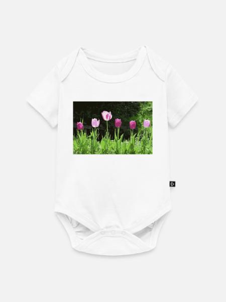 Tulpen im Frühling - Baby Premium Kurzarmbody - Weiß