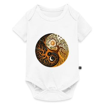Baum des Lebens Yin Yang – Yoga Balance Meditation - Baby Premium Kurzarmbody - Weiß - Vorne