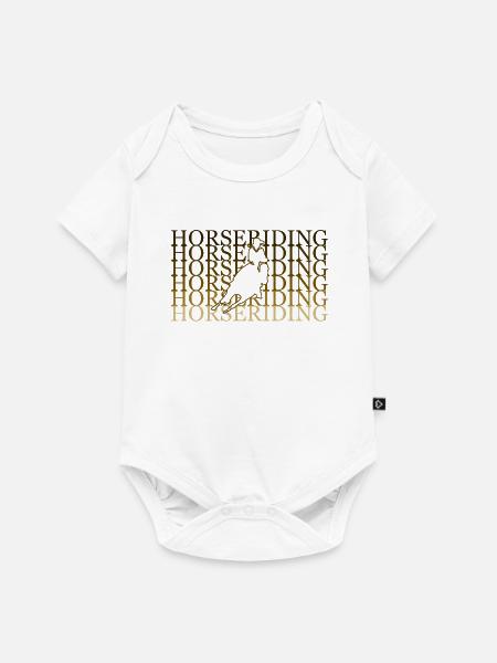 Goldenes Reiterdesign - Baby Premium Kurzarmbody - Weiß