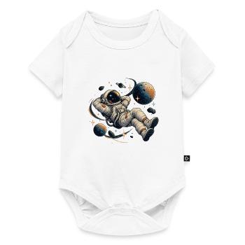 Astronaut im Orbit: Bunte Planeten - Baby Premium Kurzarmbody - Weiß - Vorne