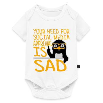 Need for social media approval is sad Pinguin Nerd - Baby Premium Kurzarmbody - Weiß - Vorne