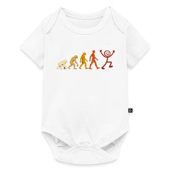 Evolution Mensch Freude Retro Design - Baby Premium Kurzarmbody - Weiß - Vorne