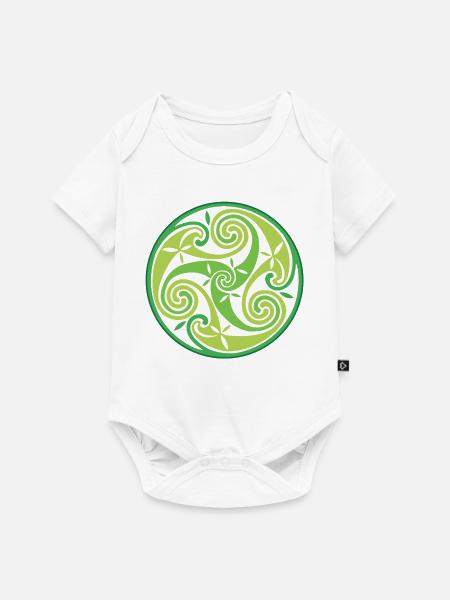 Grünes keltisches Triskel - Baby Premium Kurzarmbody - Weiß