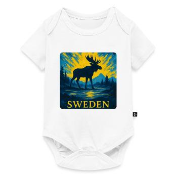 Schwedischer Elch im Abendlicht - Baby Premium Kurzarmbody - Weiß - Vorne