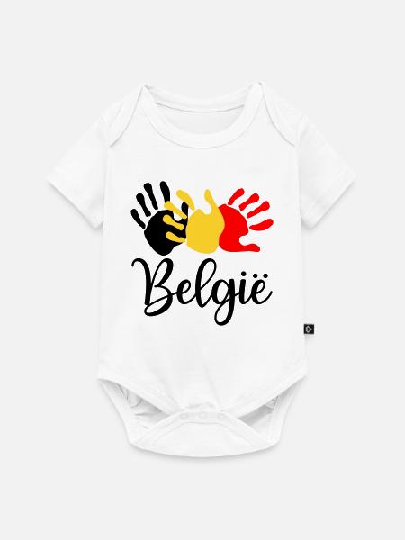 Hände Belgien Englisch - Baby Premium Kurzarmbody - Weiß