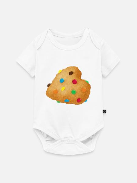 Buntes Konfetti-Keks - Baby Premium Kurzarmbody - Weiß