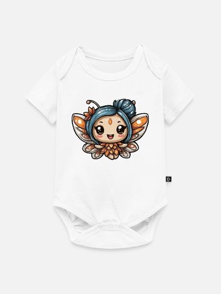 Blumenelfe mit blauer Mähne - Baby Premium Kurzarmbody - Weiß