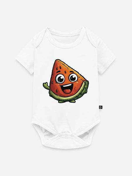 Lachende Wassermelonenscheibe - Baby Premium Kurzarmbody - Weiß