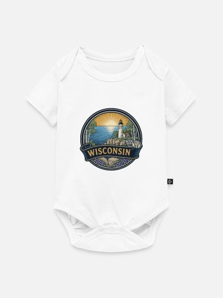 Wisconsin Door County Leuchtturm-Reisegeschenk - Baby Premium Kurzarmbody - Weiß