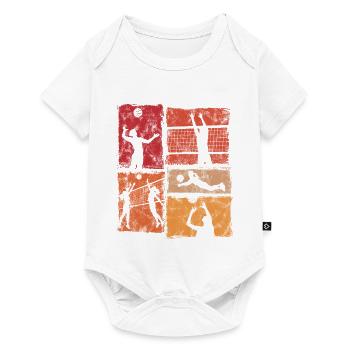 Volleyball Volleyballerinnen im Spiel Damen Retro - Baby Premium Kurzarmbody - Weiß - Vorne