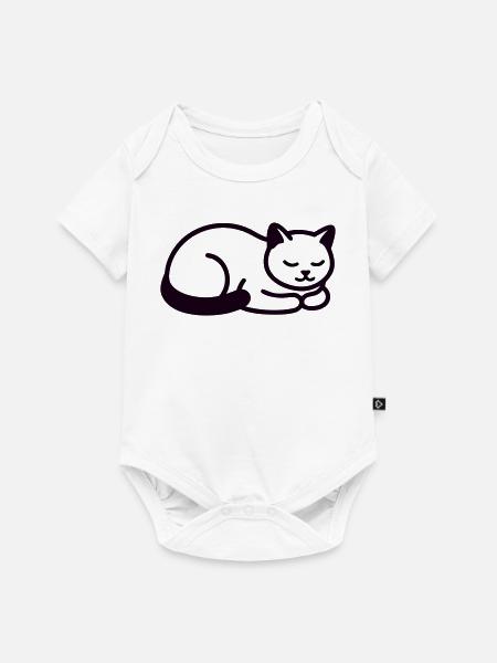 Schlafende Katze Icon - Baby Premium Kurzarmbody - Weiß