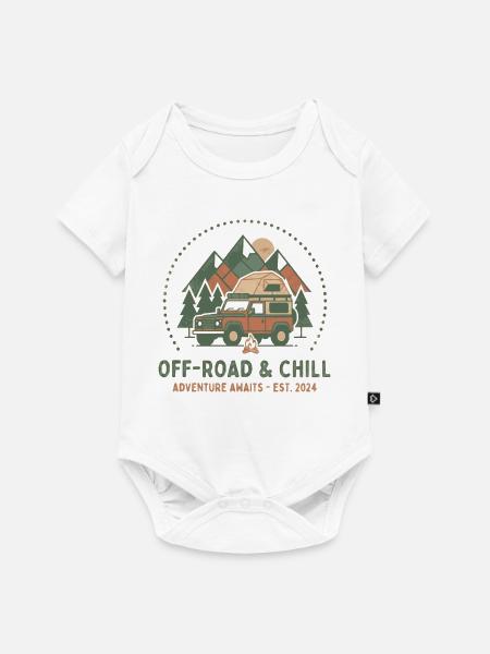 Offroad & Chill: Abenteuer im Camper - Baby Premium Kurzarmbody - Weiß