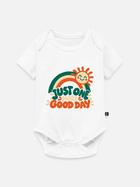 Retro Regenbogen – Just One More Good Day Kinder D - Baby Premium Kurzarmbody - Weiß