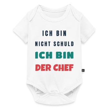 Ich Bin Nicht Schuld Ich Bin Der Chef Spruch - Baby Premium Kurzarmbody - Weiß - Vorne