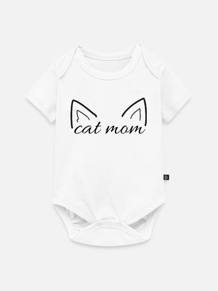 Minimalistische Katzenohrlinien-Kunst - Baby Premium Kurzarmbody - Weiß