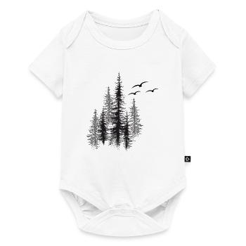 Flüsternde Kiefern-Silhouette - Baby Premium Kurzarmbody - Weiß - Vorne