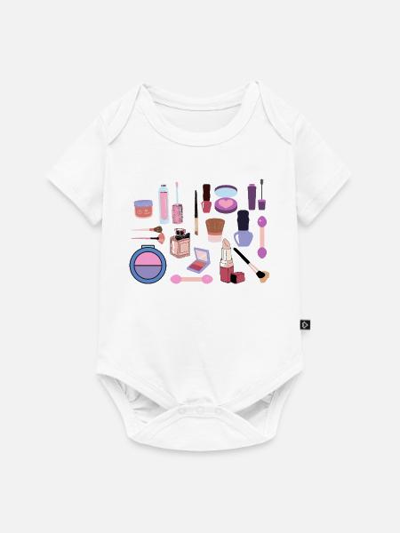 Pastell-Make-up-Kollektion - Baby Premium Kurzarmbody - Weiß