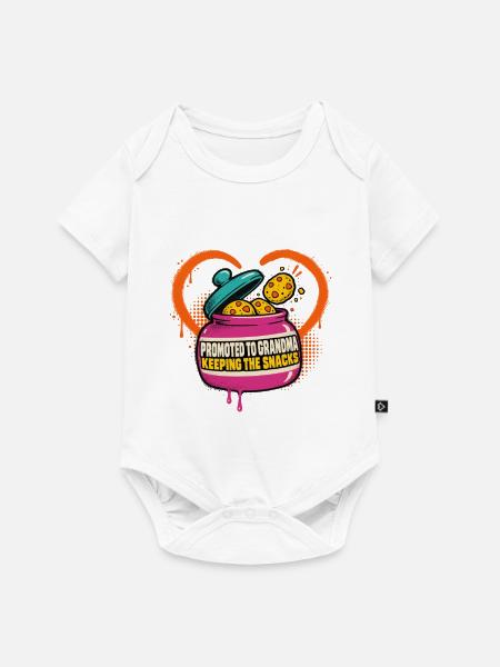 Oma-Status: Snacks bewachen - Baby Premium Kurzarmbody - Weiß