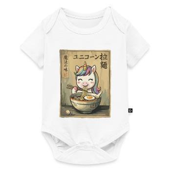 Kawaii Einhorn Ramen Nudeln Japan Retro - Baby Premium Kurzarmbody - Weiß - Vorne