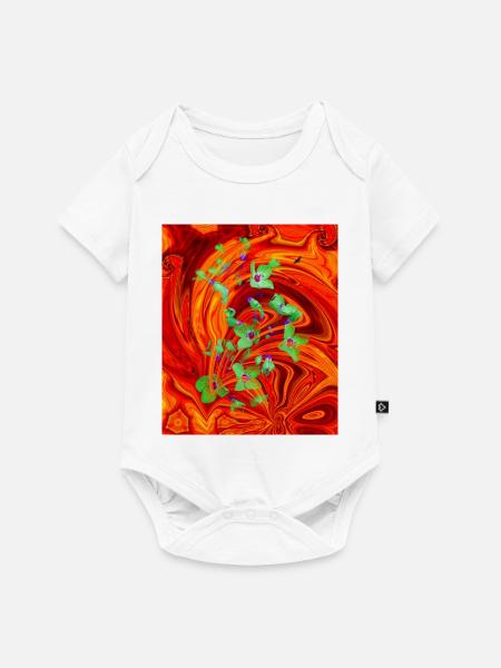 grüne Neonfeuerblume - Baby Premium Kurzarmbody - Weiß
