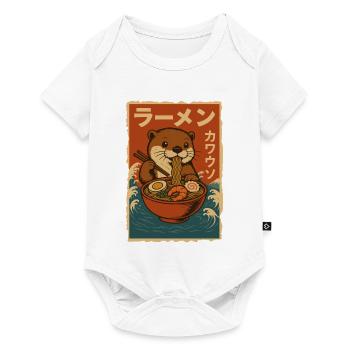 Kawaii Otter Ramen Nudeln Japan Retro - Baby Premium Kurzarmbody - Weiß - Vorne