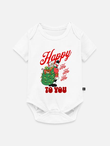 Happy HoHoHo von Santa - Baby Premium Kurzarmbody - Weiß