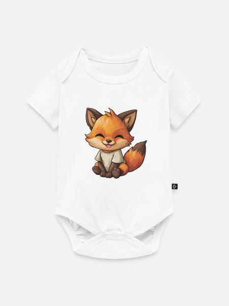 Kuschelfuchs im Shirt - Baby Premium Kurzarmbody - Weiß