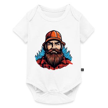Lumberjack mit rotem Flanell - Baby Premium Kurzarmbody - Weiß - Vorne